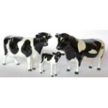 Beswick Cattle Comprising: Friesian Bull Ch. ''Coddington Hilt Bar'', model No. 1439A, Friesian