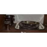 A collection of 19th/20th century silver plated wares including a large twin handled tray etc (9)