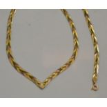 A three colour 9ct gold necklace and a 9ct three colour gold bracelet Necklace - 11.5g gross.
