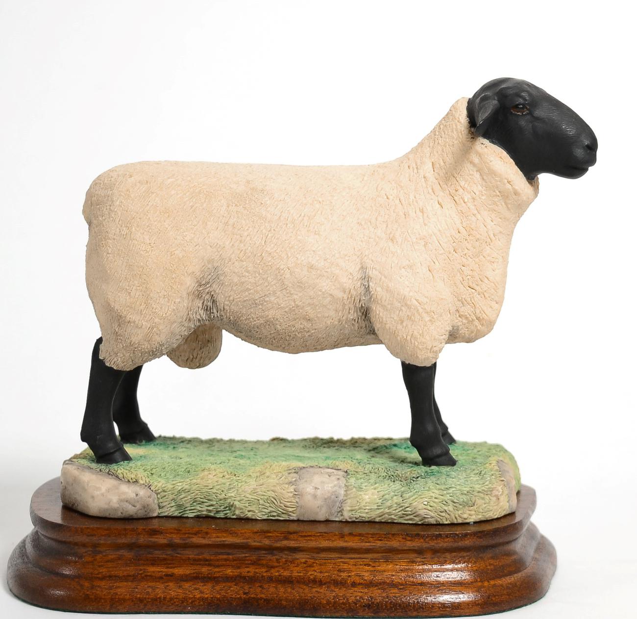 Border Fine Arts 'Suffolk Ram', model No. L40 by Ray Ayres, limited edition 1143/1250, on wood base