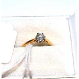 A diamond solitaire ring Finger size L1/2, 1.79g gross.