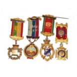 Four silver gilt Masonic jewels