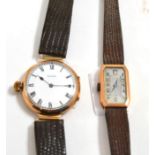 Two 9ct gold wristwatches