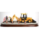 Border Fine Arts 'Essential Repairs' (Workman with JCB back hoe), model No. B0652 by Ray Ayres,