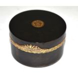 A George III yellow metal mounted tortoiseshell hinged box