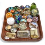 Mdina paperweights and a collection of other paperweights