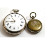 A 19th century silver pair cased pocket watch, with another (2)