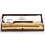 A 9ct gold fountain pen in a Harrods presentation box