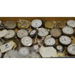 A quantity of lady's fob watches, silver cases and others stamped '0.800', '0.935' etc