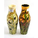 Two modern Moorcroft vases, 'Savannah' and 'Savannah Trial' pattern, each 26cm high (boxed)Both in