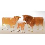 Beswick Cattle Comprising: Guernsey Bull Ch. ''Sabrina's Sir Richmond 14th'', model No. 1451,