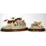 Border Fine Arts 'Forrard Away' (Three Hounds Chasing a Fox), model No. L64 by Elizabeth Waugh,