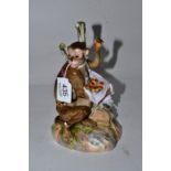 A Meissen monkey figure, circa 1900 (damages)