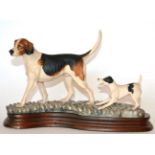 Border Fine Arts 'Old English Foxhound and Fox Terrier', model No. L91 by Mairi Laing Hunt,