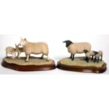 Border Fine Arts 'Suffolk Ewe and Lambs' (Style One), model No. L87 by Ray Ayres, limited edition