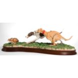 Border Fine Arts 'Waterloo Chase' (Greyhounds and Hare), model No. B1009 by Hans Kendrick, limited