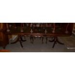 Reproduction twin pedestal dining table with two additional leaves