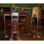 A 19th century plant stand, together with a Pembroke table of similar date