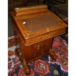 A Victorian walnut davenport