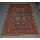 A late 19th century Shirvan rug, South East Caucasus, the green/blue field of geometric and