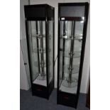 Two glass shop display cabinets