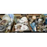 Six boxes of various 19th century and later glass, ceramics etc