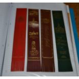 A collection of approximately 400 leather bookmarks, in four folders, various subject and