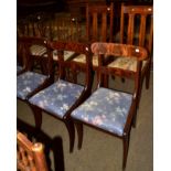 Set of four mahogany dining chairs, inlcuding one carved, five various dining chairs and two salon