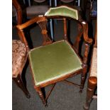 A 19th century mahogany corner chair