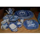 A quantity of blue and white wares