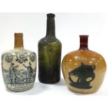 Two Stoneware Whisky Flagons: Special Highland Whisky; Heather Dew Whiskey; An Early 19th Century