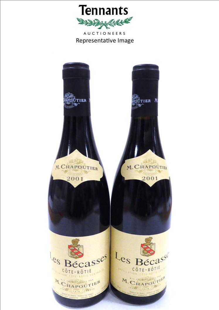 M. Chapoutier Cote Rotie Les Becasses 2001, Rhone, half case, oc (six bottles)