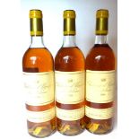 Chateau d'Yquem 1984 (x3) (three bottles) U: 2x upper shoulder, 1x into neck