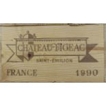 Chateau Figeac 1990, Saint-Emilion Grand Cru, owc (twelve bottles) Removed from the Wine Society