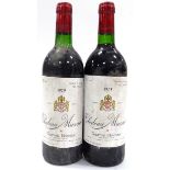 Chateau Musar Gaston Hochar 1979 (x2 (two bottles) U: top shoulder, labels detached when removed