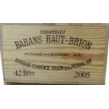 Chateau Bahans Haut-Brion 2005, Pessac-Leognan, owc (twelve bottles)