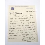 Thatcher (Margaret) Autograph Letter Signed to 'Ms Baxandall' on her official headed House of