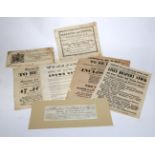 EARLY TRADE EPHEMERA Seven 18th and 19th century sale notices, trade handbills, billheads etc.,