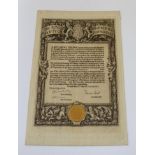ROYAL SOCIETY OF PAINTER-ETCHERS Diploma of Associate membership issued to Sir Nevile Rodwell