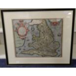 Ortelius (Abraham) and Lhuyd [Llwyd] (Humphrey) [Map of England and Wales] Angliae Regni