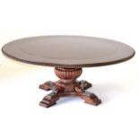 A Reproduction Mahogany Veneered Jupe Style Centre or Dining Table