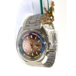 A stainless steel automatic calendar wristwatch, signed Orient, divers watch, circa 2010, lever