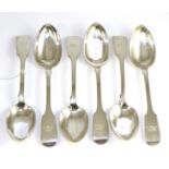 Set of six York dessert spoons, 1844, 8oz 8.3ozt