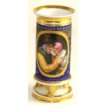 A Vienna porcelain vase, early 19th century, painted in the manner of Herr with an elderly couple