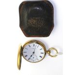 An 18ct gold full hunter pocket watch, signed Dent, 61 Strand, London, 1857, lever movement signed
