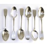 Set of six York silver teaspoons, 1829, 4oz 3.7ozt