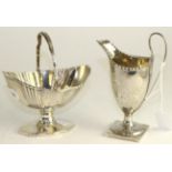 A George III silver cream jug; London, 1809, Samuel Godbehere & Edward Wigan and a Georgian silver