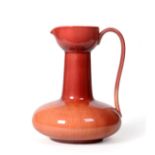 A Linthorpe Pottery Jug, shape No.18, red and mustard glaze, impressed LINTHORPE 18 S, 15cm; and A