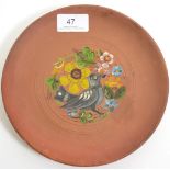 Christopher Dresser for Linthorpe Pottery: A Plate, shape No.353, unglazed earthenware painted