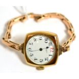 A 9ct gold Waltham wristwatch